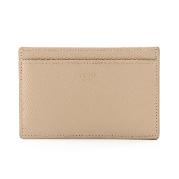 Celine Card Holder Business Case Leather Women's Beige 10B703BEL